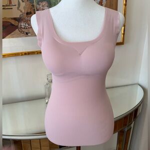 SOFT PINK STRETCH TANK TOP WITH BUILT IN BRA. Never worn. Size Small
